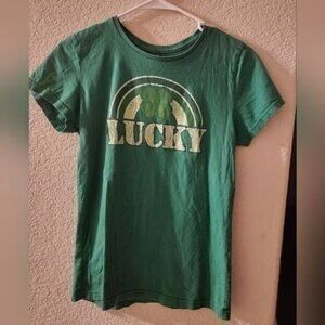 Womens lucky small 4-6 green shirt